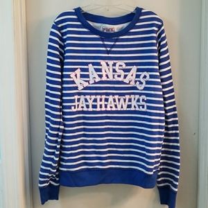 Small VS PINK Kansas Jayhawks Crewneck Sweatshirt